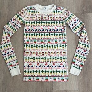 Hanna Andersson Elf Kids 14 Pajama Top Long John 100% Organic Cotton Holiday